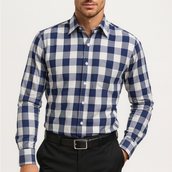 Domani Other - Classic Black and White Plaid Long Sleeve Shirt,L/16, 34/35